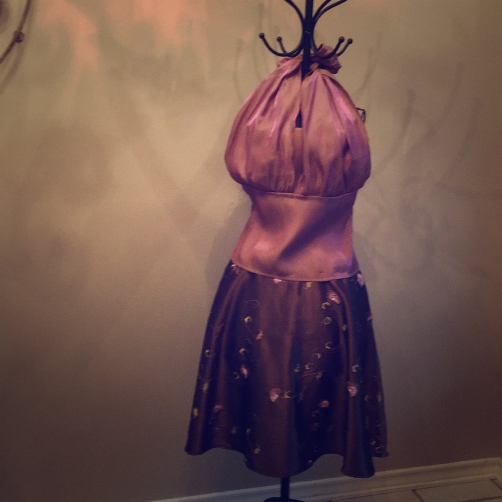 2 piece skirt and halter style top set
